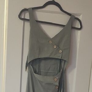 Elegant Gray Button-Down Dress